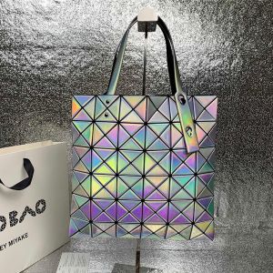 Issey Miyake Lucent Laser Tote Silver